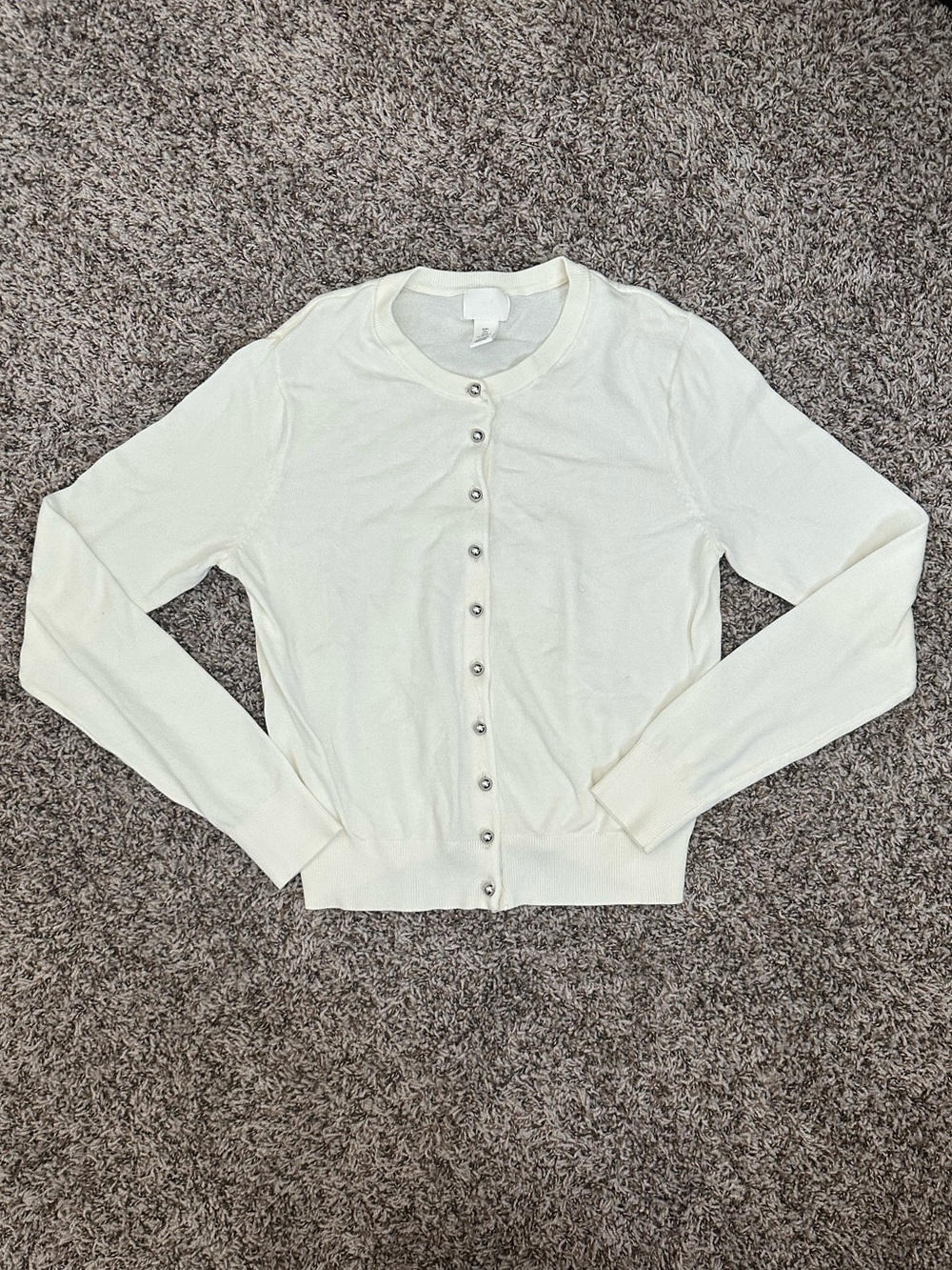 H&M Cream Button-Up Lightweight Women's Cardigan